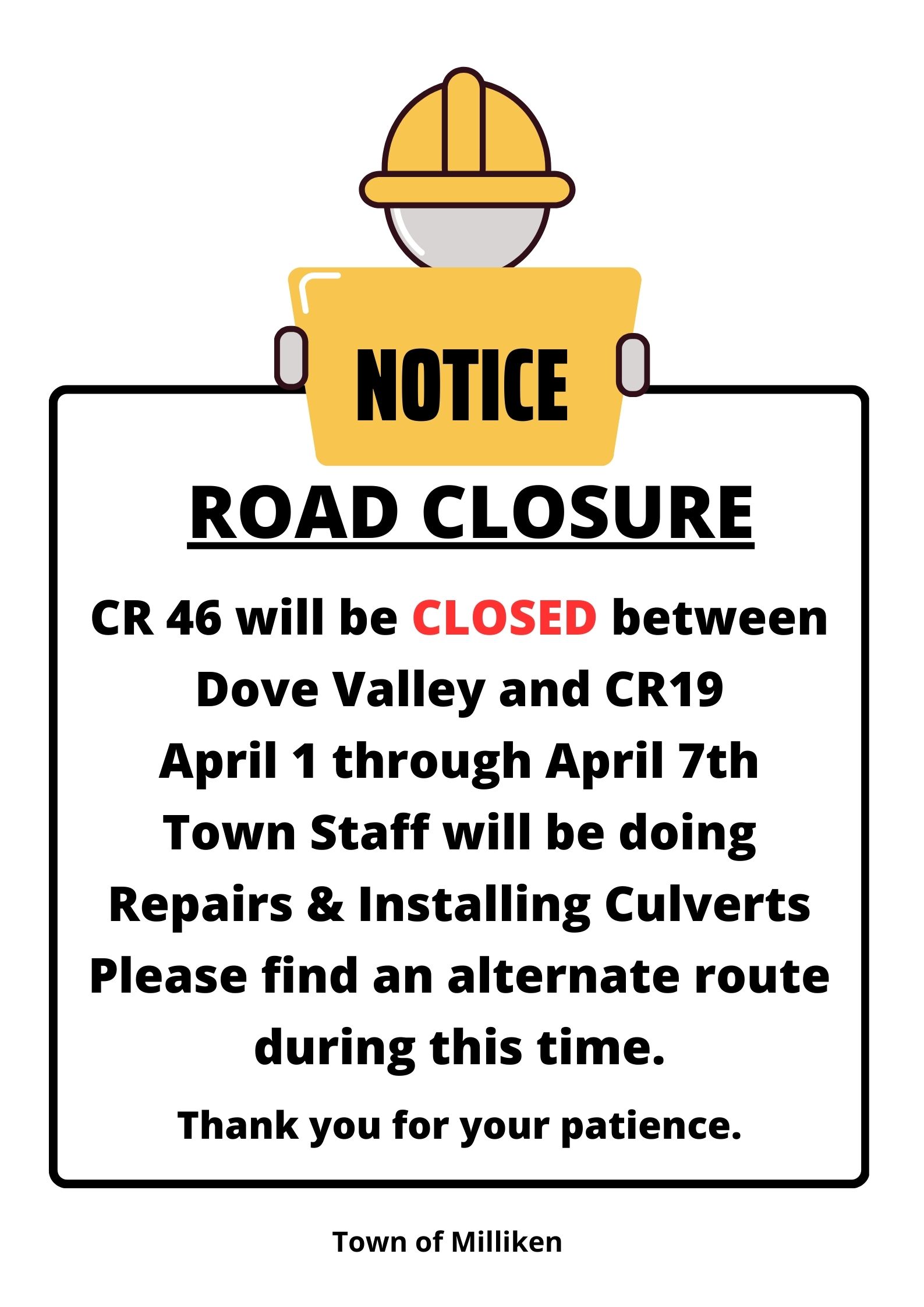 Notice Under Construction CR46